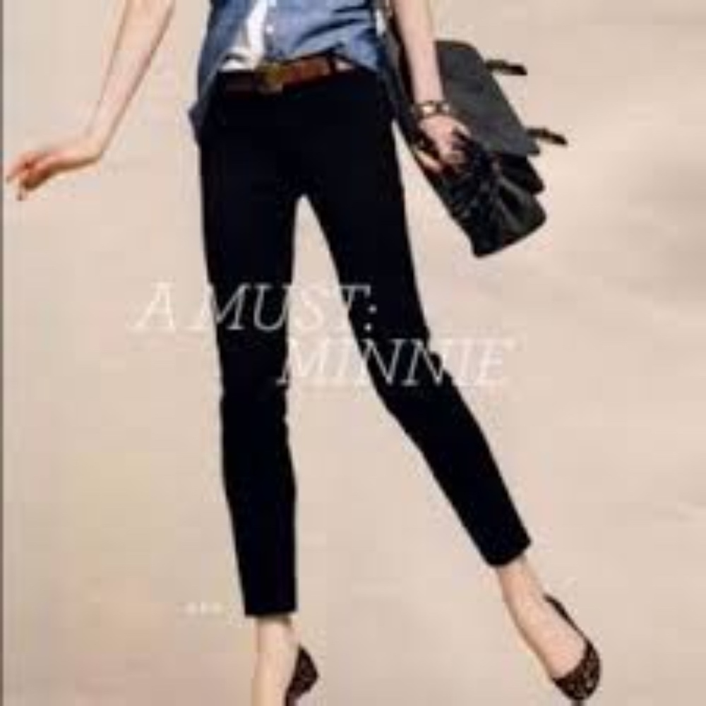 Size 00 black J. Crew Minnie crop pant